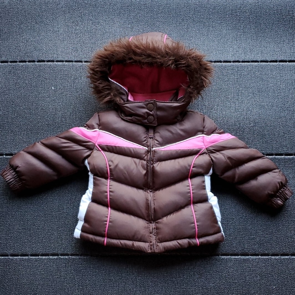 London Fog 2T Girl Puffer Jacket, Fleece lining